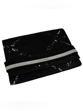 Chanel Black and White Travel Line Nylon Bifold Long Wallet